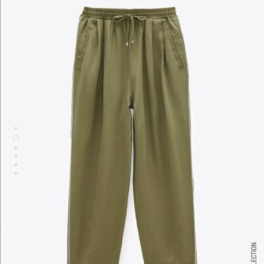 ZARA Jogging Pants with Side Beaded Silver Side SMALL